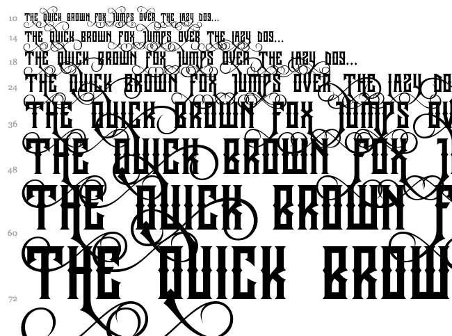 Jibriel Small Caps font waterfall